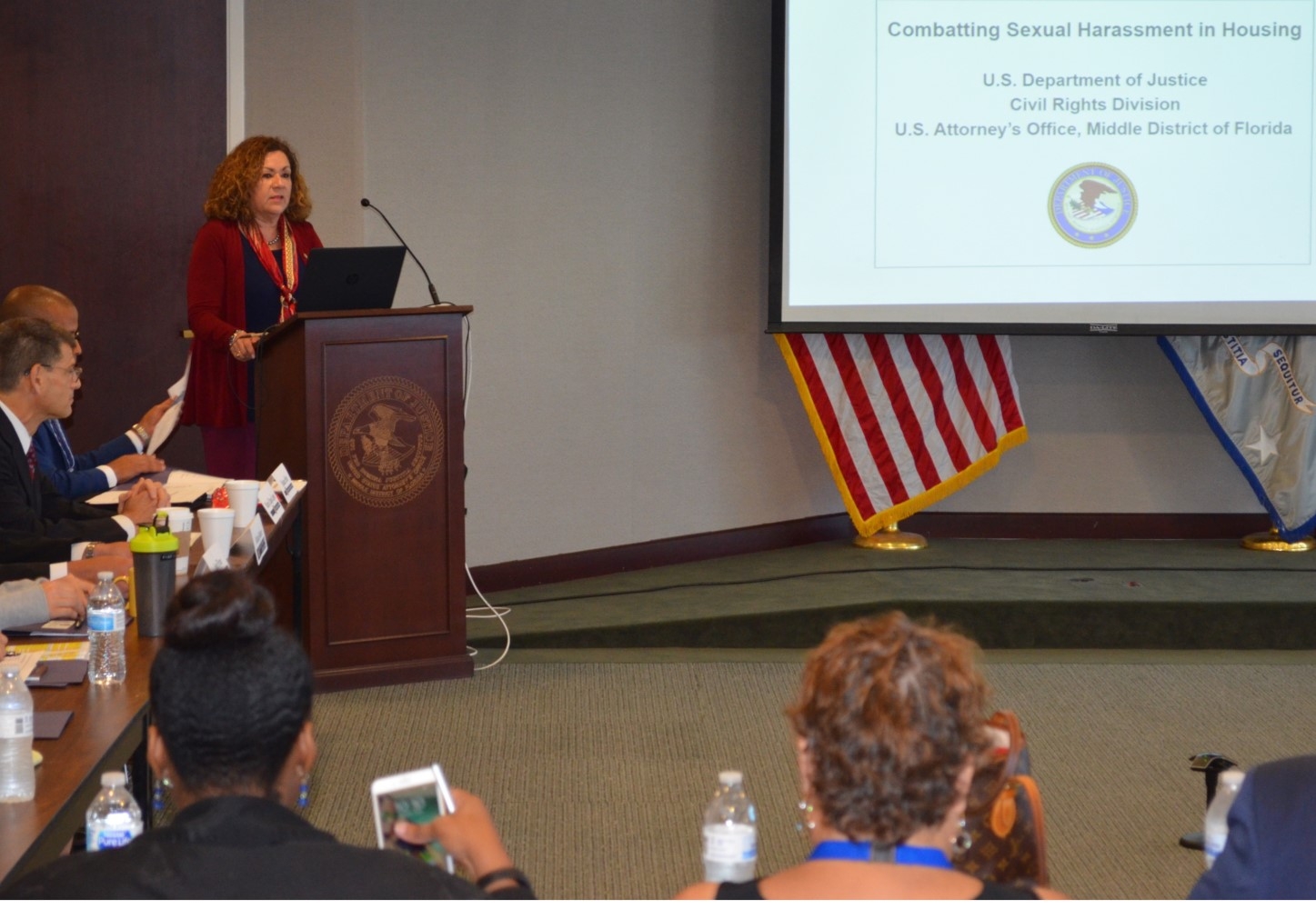 U.S. Attorney Maria Chapa Lopez welcomes attendees