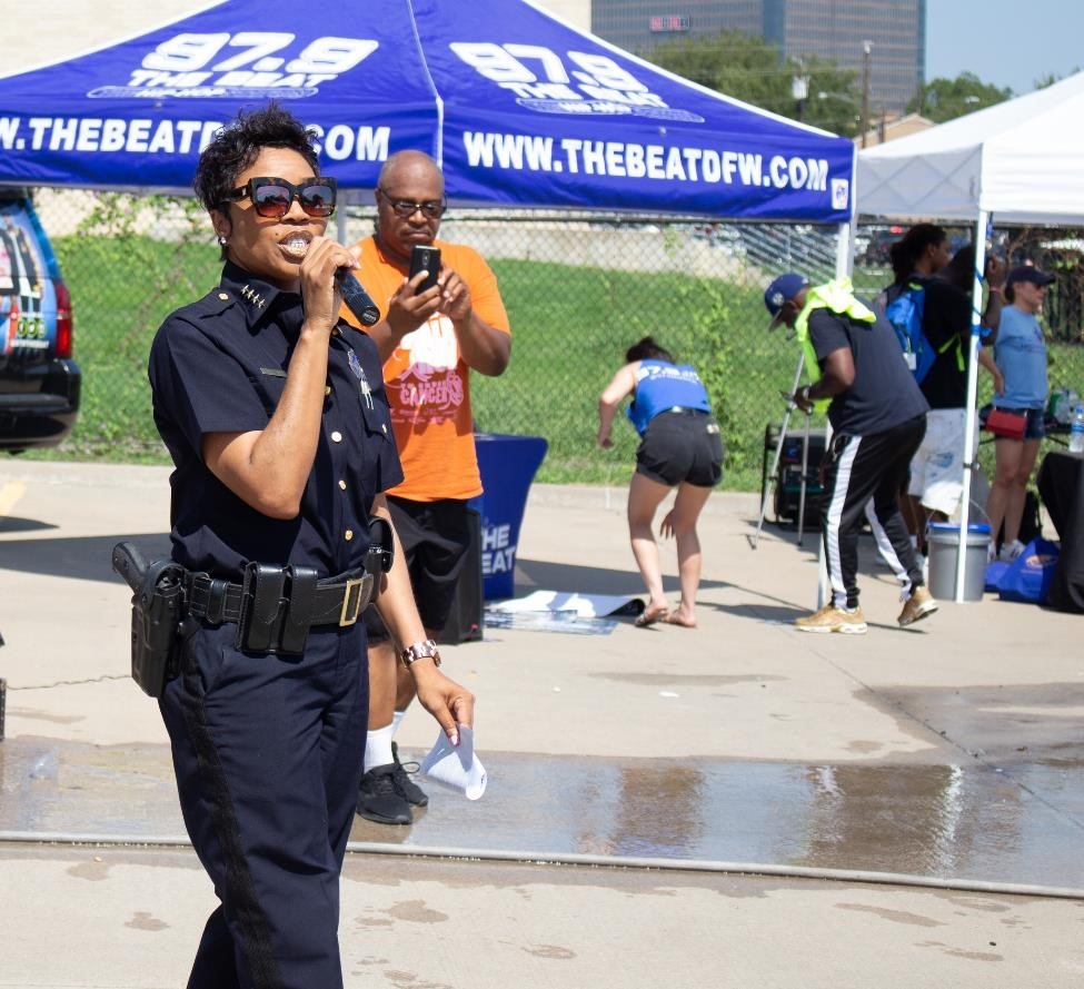 Chief Hall, of the Dallas Police Department, gives a warm thank you to the community and Federal and Local Law Enforcement for a great event.