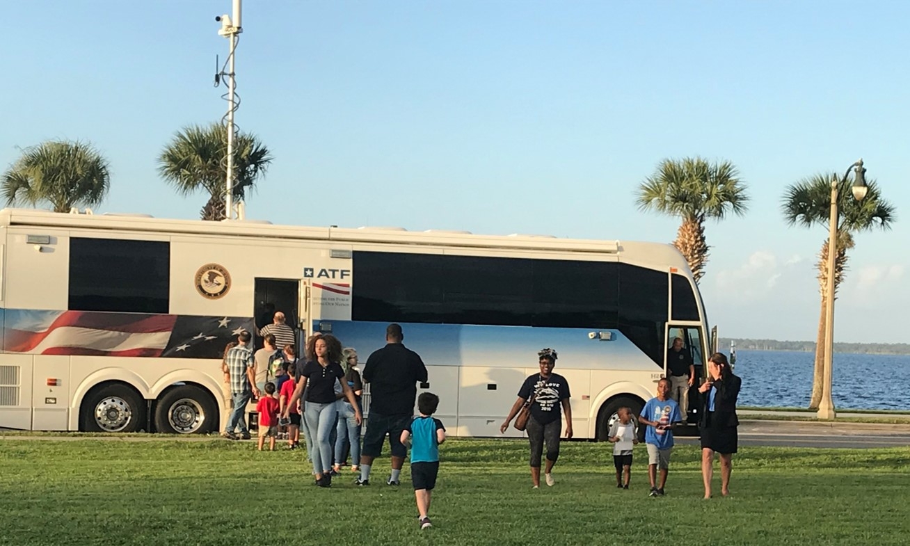 ATF welcomed community members to visit their mobile command vehicle.