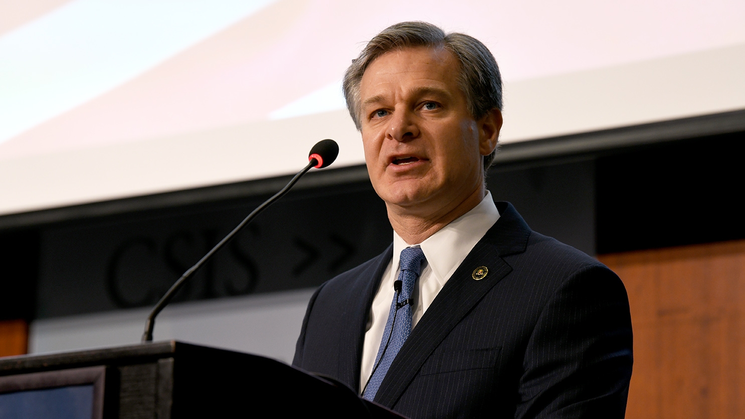 FBI Director Christopher Wray provides remarks at the China Initiative Conference.