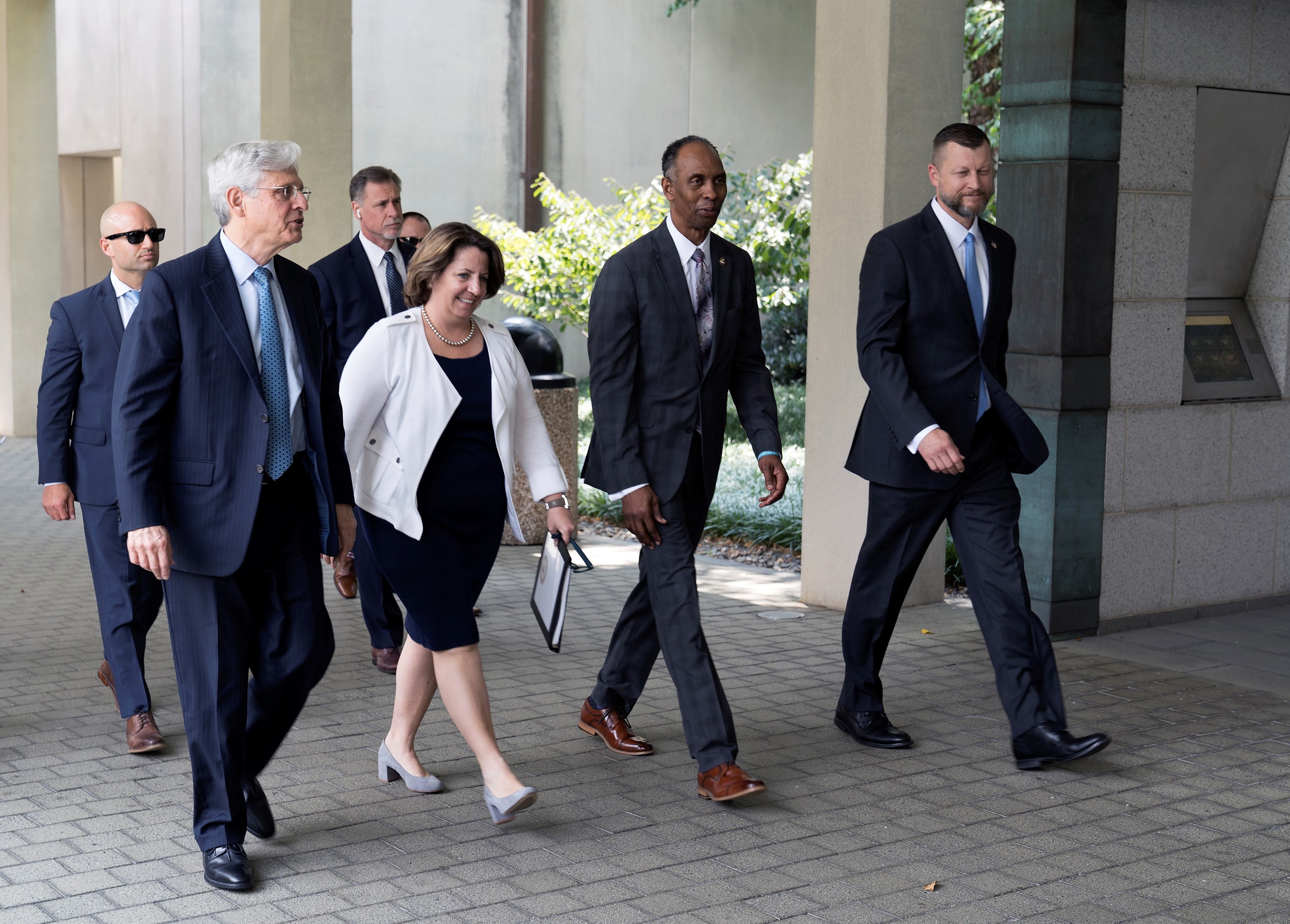 Attorney General Garland and Deputy Attorney General Monaco arrive at ATF Headquarters to launch five cross-jurisdictional strike forces to help reduce gun violence by disrupting illegal firearms trafficking in key regions across the country.