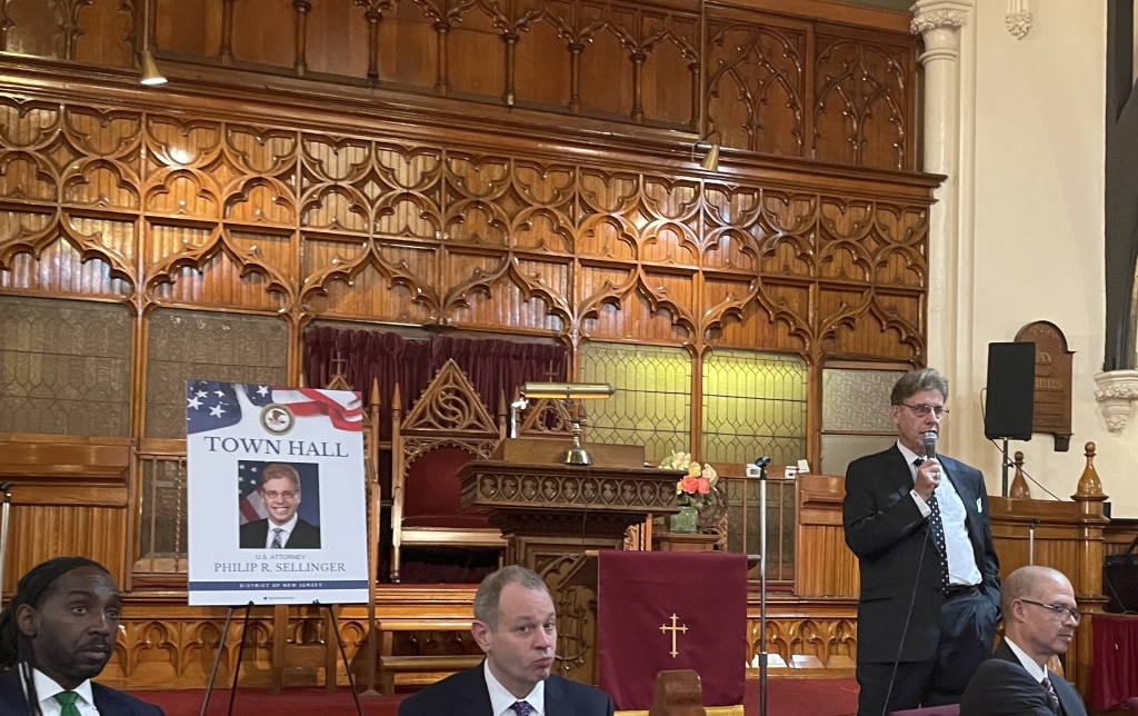 U.S. Attorney Sellinger and various Assistant U.S. Attorneys spoke with citizens at a public town hall in Camden.