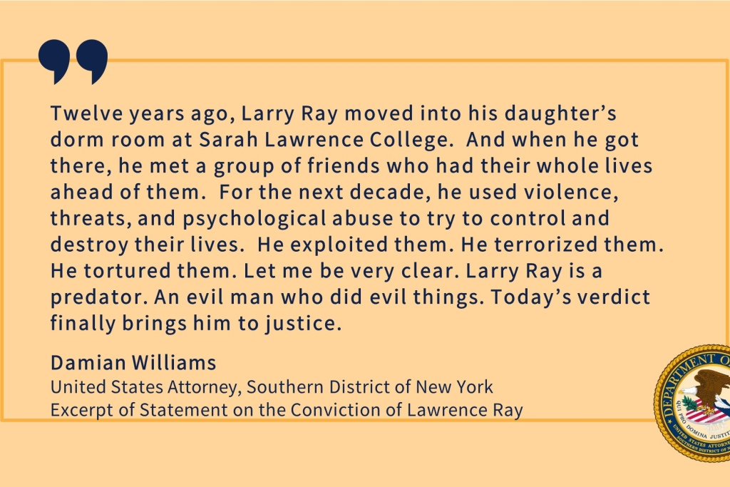 Excerpt of Statement on the Conviction of Lawrence Ray