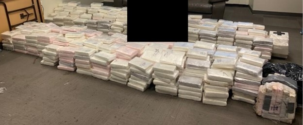 Picture of 920 kilograms of seized cocaine