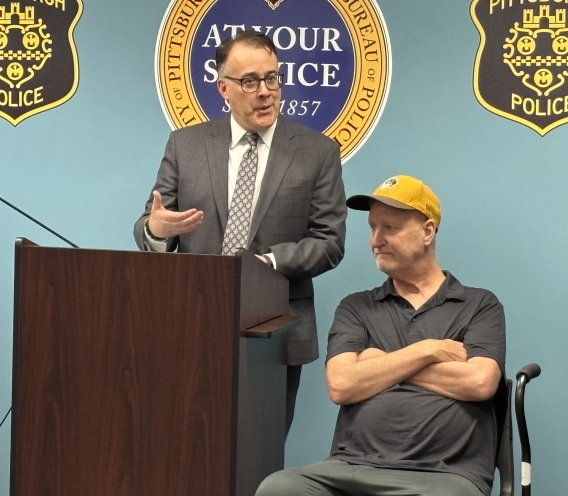 U.S. Attorney Rivetti with Daniel Mead