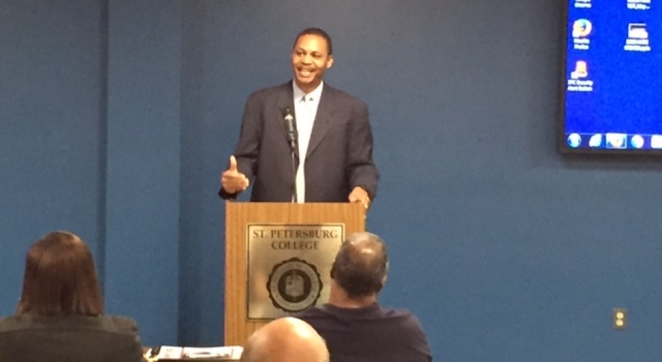 Mr. Daniels addresses the class.