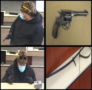 Defendant committing robbery, photos of zip-ties used