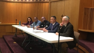 Panelists included Barrington Police, Detective Lieutenant Ben Ferreira; Commission on Prejudice & Bias Chairperson Joseph Reddish; Rabbi Voss-Altman; Shane Lee representing the Nonviolence institute; and Cultural Society Founder Jeannie Salomon.