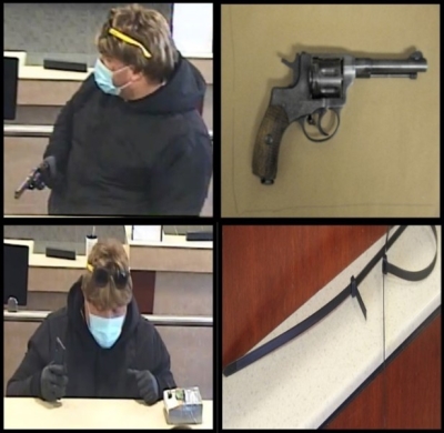 Surveillance photos of defendant committing robbery