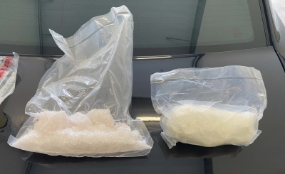 Plastic bags of methamphetamine