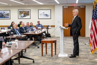 ENRD ECS Deputy Chief Joseph Poux addresses the workshop.