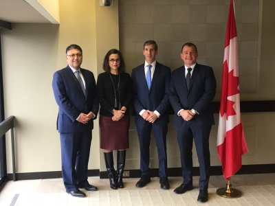 Assistant Attorney General Makan Delrahim of the U.S. Department of Justice Antitrust Division, President Alejandra Palacios of the Mexican Federal Economic Competition Commission, Federal Trade Commission Chairman Joseph J. Simons and Canadian Commissioner of Competition Matthew Boswell.