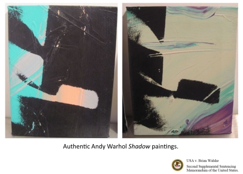 Two authentic paintings of Andy Warhol's Shadow series