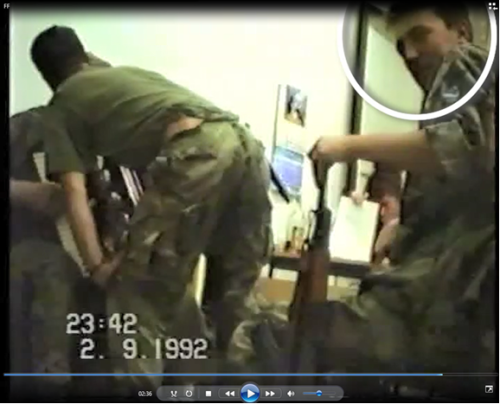 Surveillance image of defendant at Celebici camp