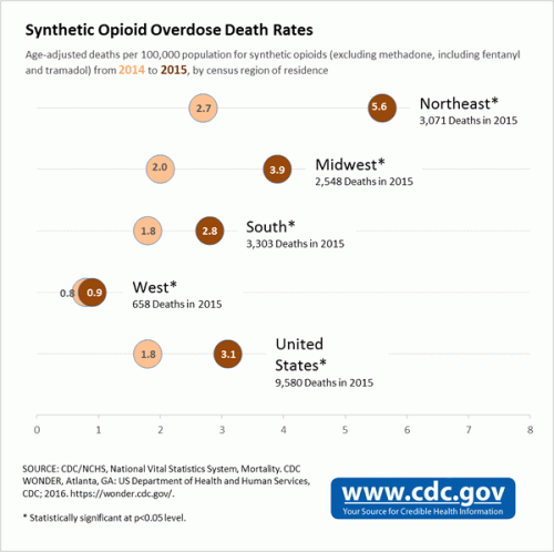 Fentanyl Deaths By Region Fentanyl Deaths by Region