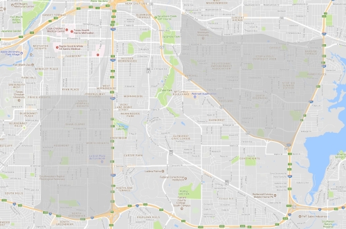 Map of Fort Worth PSN original area Map of Fort Worth PSN original area