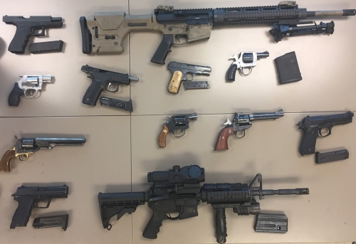 photo of seized firearms