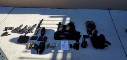 Photograph of items recovered from Hughes’ vehicle