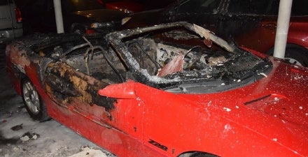 burned car