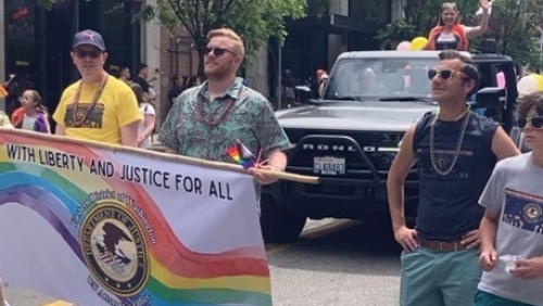 People marching in the Spokane Pride Parade