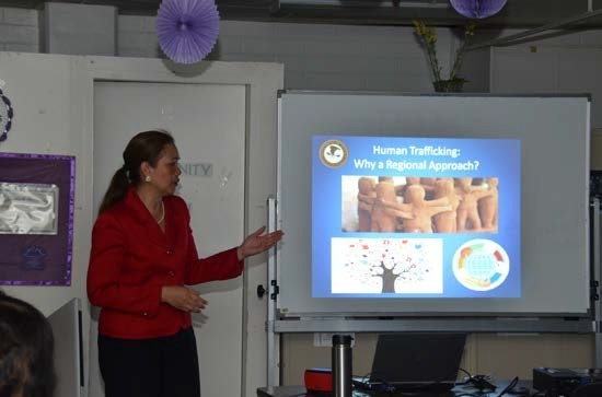 Picture of U.S. Attorney Alicia Limtiaco training nurses and staff at the Guam Department of Public Health and Social Services