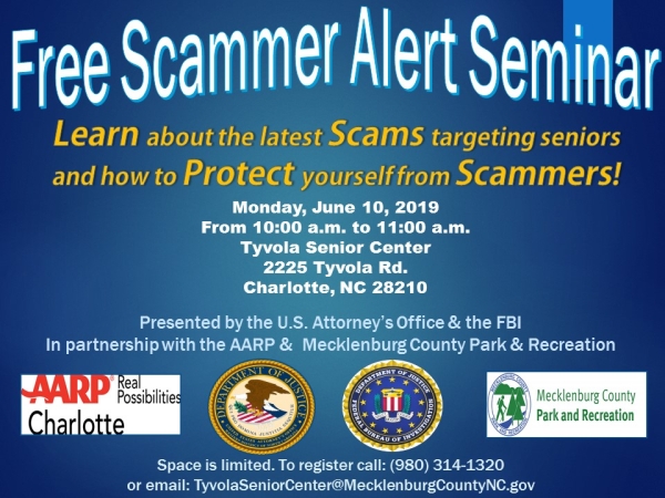 Flyer for Seminar at Tyvola Senior Center