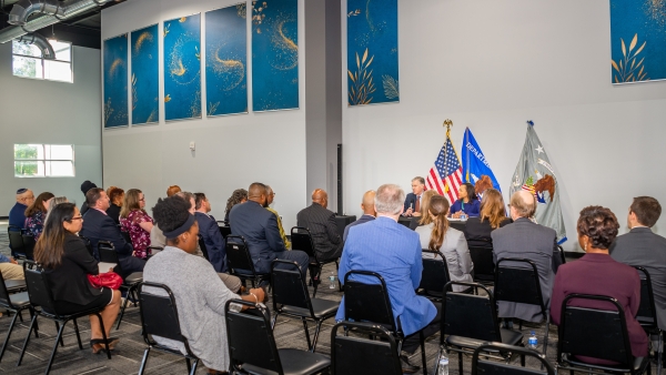 Assistant Attorney General Clarke and U.S. Attorney Handberg at a meeting with Jacksonville community leaders and stakeholders.