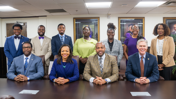 Assistant Attorney General Clarke and U.S. Attorney Handberg with students and faculty of Edward Waters University.