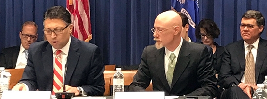 AAG Makan Delrahim start off the second Antitrust Roundtable on Regulation and Antitrust Law with Douglas Rathbun and Barry Nigro