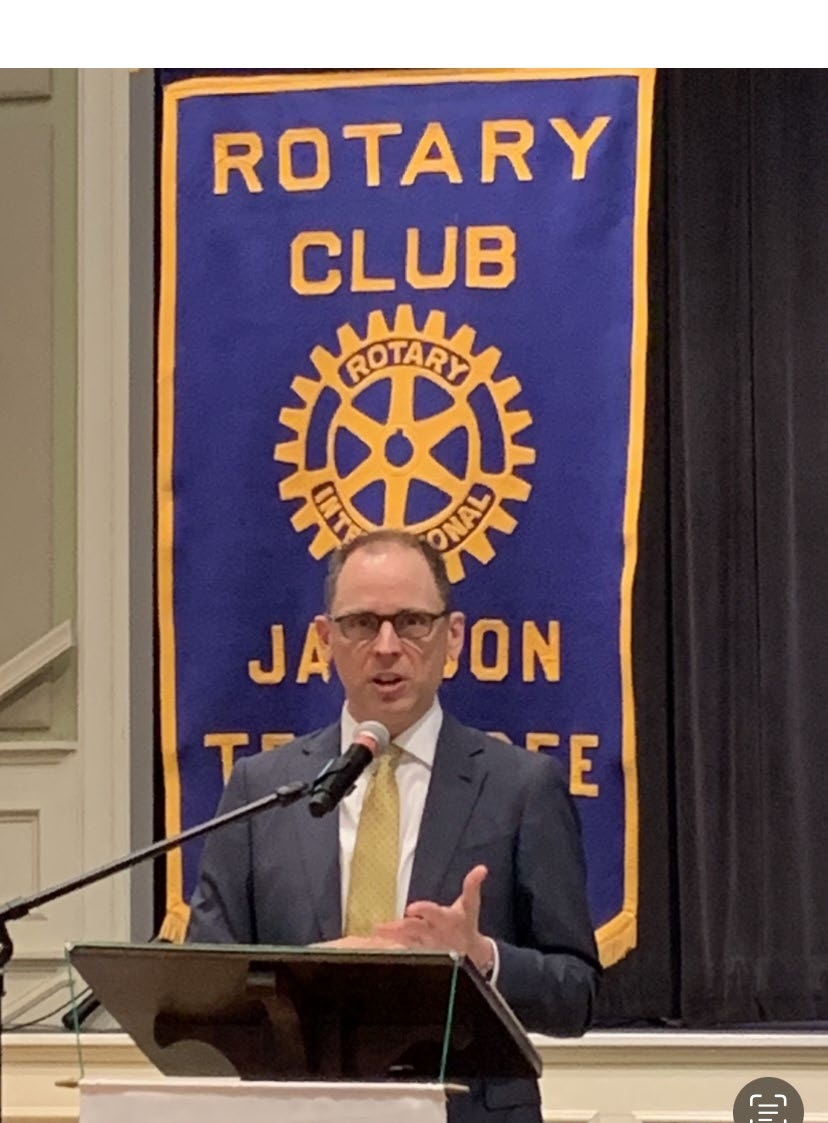 U.S. Attorney Ritz addressed the members of the Jackson Rotary Club.