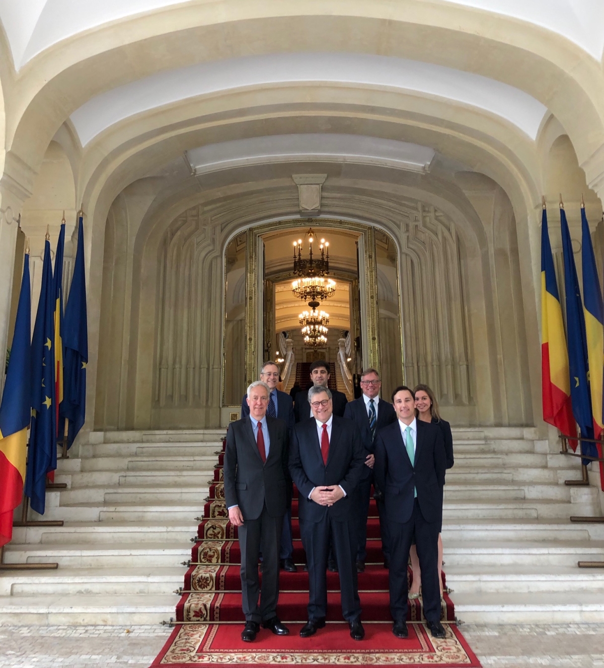 Attorney General Barr with Romanian Ambassador and DOJ staff Attorney General Barr with Romanian Ambassador and DOJ staff