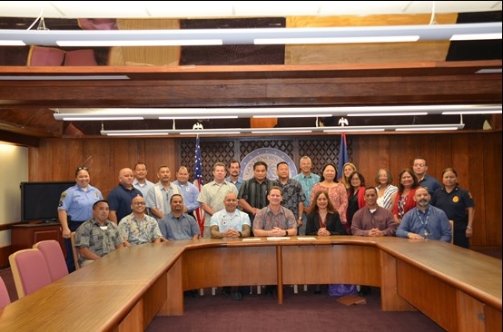 Picture of Proclamation Signing in Guam for National Community Policing Week 