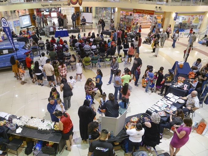 An aerial view of the Say “Boo” to Drugs event at the Agana Shopping Center in Guam