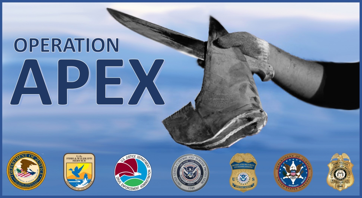 Operation Apex cover image from news conference powerpoint - includes logos of participating federal agencies