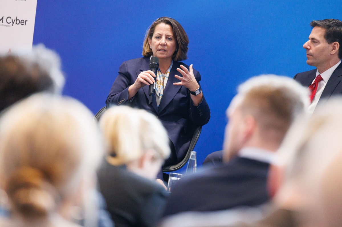 Deputy AG Monaco delivering the keynote at the 2023 Munich Cyber Security Conference (MCSC) Photo credit: MCSC.