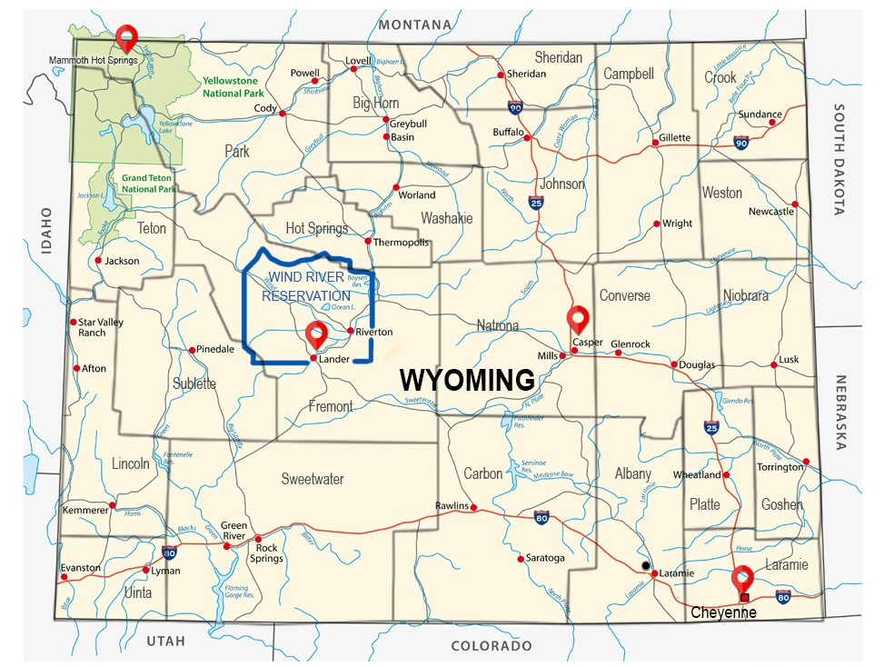 Map of the District of Wyoming Map of the District of Wyoming