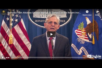 Screenshot of Attorney General Merrick Garland