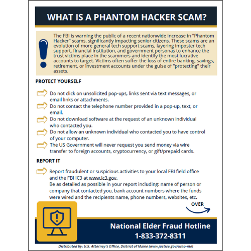 Senior Scam - Phantom Hacker flyer thumbnail image