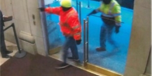 Picture of defendants entering jewelry store