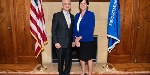 Attorney General Merrick B. Garland and OVW Director Rosie Hidalgo
