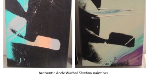 Two authentic paintings of Andy Warhol's Shadow series