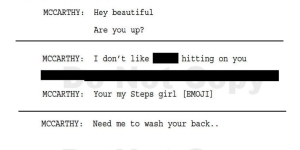 Screen grabs of inappropriate messages defendant sent to tenants.