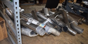 Tailpipes in automotive shop