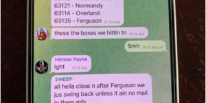 Screenshot of messages on a cell phone.