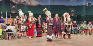 People are recognized at a Powwow on the Yakima Reservation 