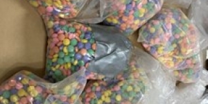 bags of rainbow colored fentanyl 