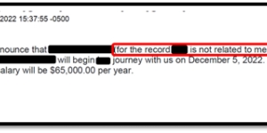 Email from defendant to Boston employee