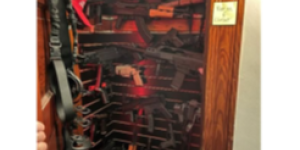 Closet full of guns and gun parts