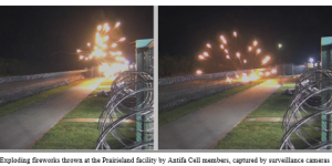 Photo of exploding fireworks at Prairieland facility