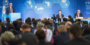 INTERPOL Secretary General Jürgen Stock addresses conference attendees.